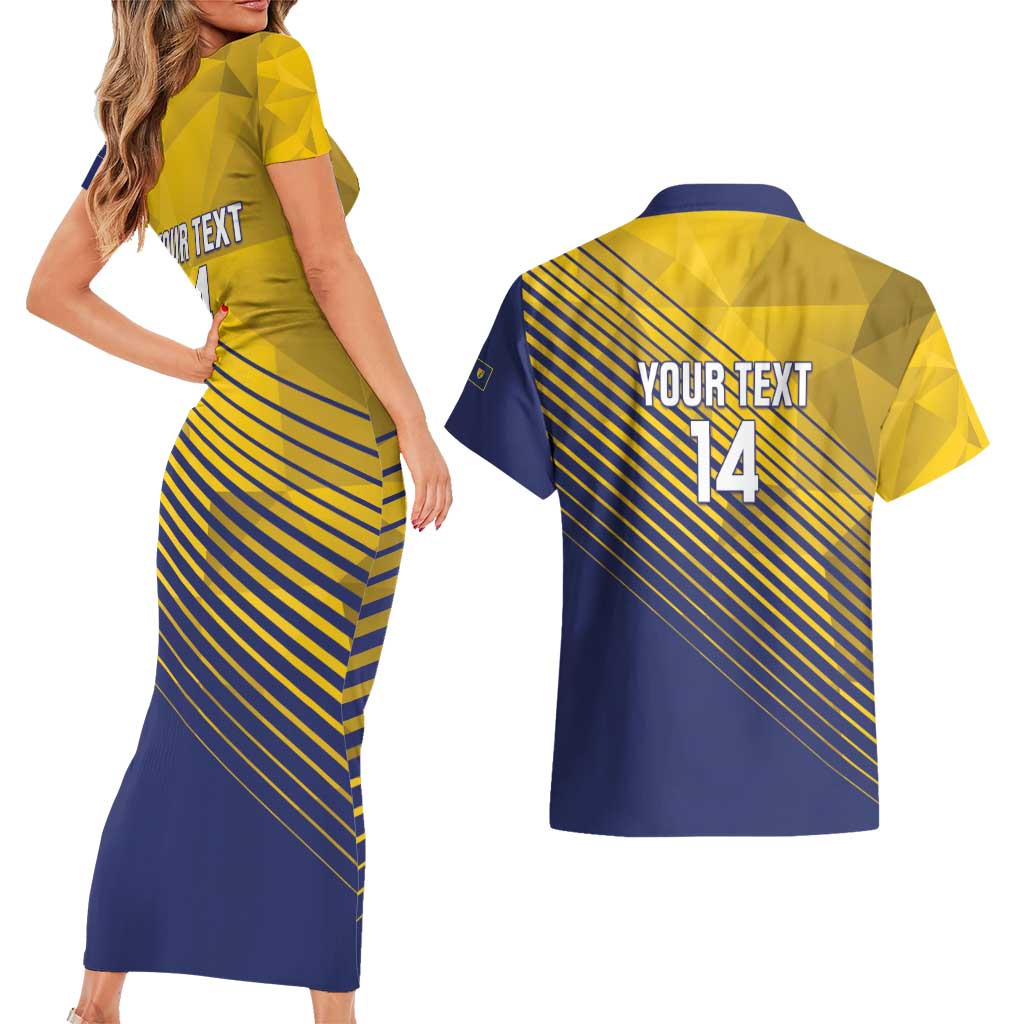 Custom Turks and Caicos Islands Football Couples Matching Short Sleeve Bodycon Dress and Hawaiian Shirt 2025 Go Champions