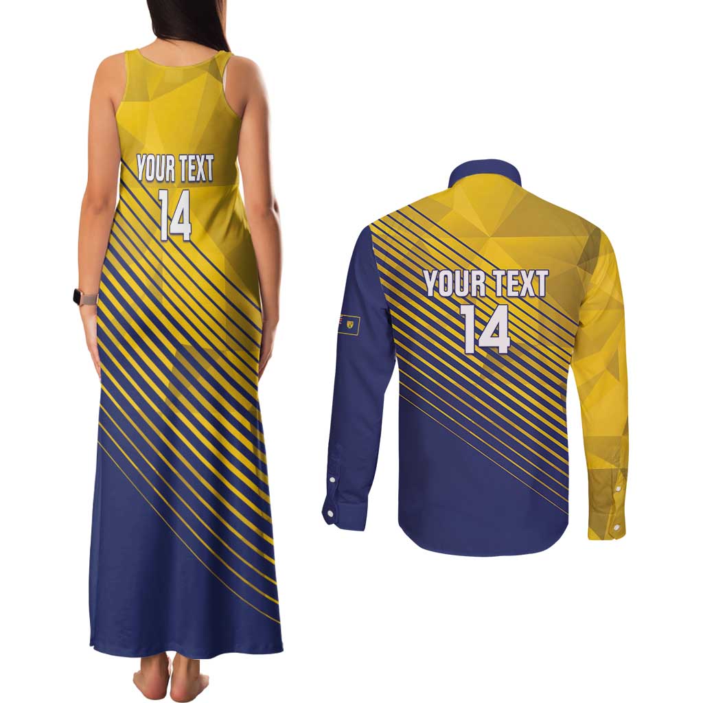 Custom Turks and Caicos Islands Football Couples Matching Tank Maxi Dress and Long Sleeve Button Shirt 2025 Go Champions
