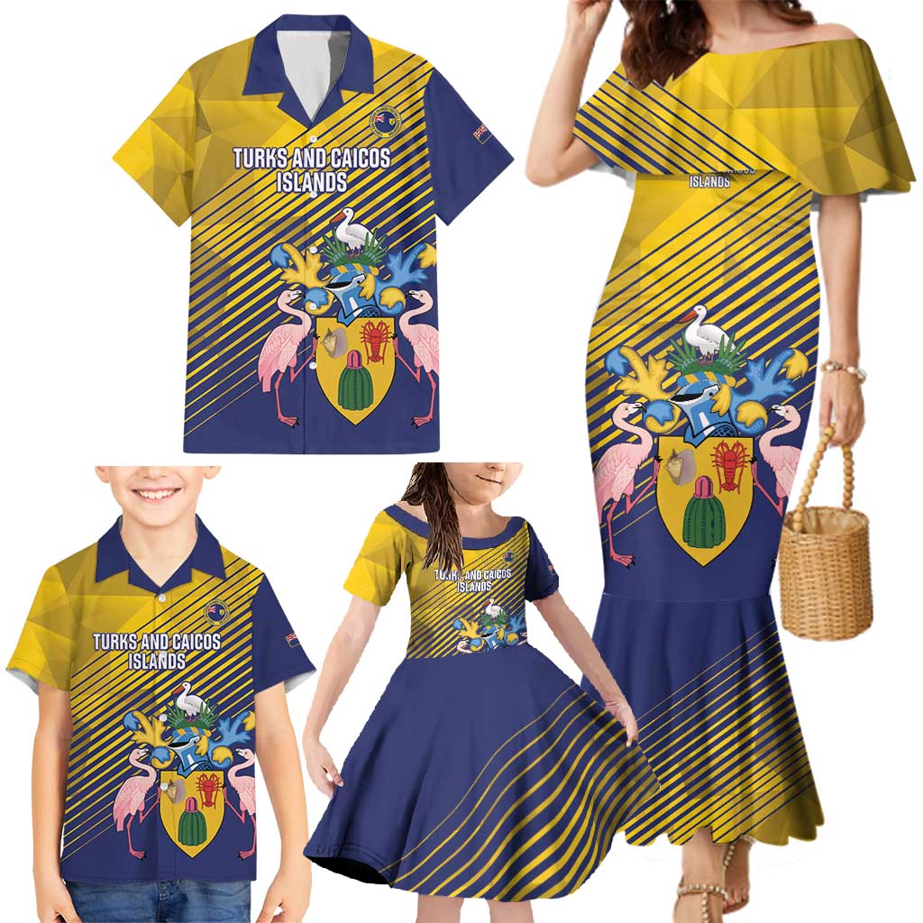 Custom Turks and Caicos Islands Football Family Matching Mermaid Dress and Hawaiian Shirt 2025 Go Champions