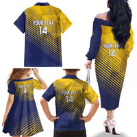 Custom Turks and Caicos Islands Football Family Matching Off The Shoulder Long Sleeve Dress and Hawaiian Shirt 2025 Go Champions