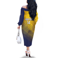 Custom Turks and Caicos Islands Football Family Matching Off The Shoulder Long Sleeve Dress and Hawaiian Shirt 2025 Go Champions