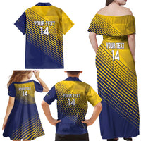 Custom Turks and Caicos Islands Football Family Matching Off Shoulder Maxi Dress and Hawaiian Shirt 2025 Go Champions