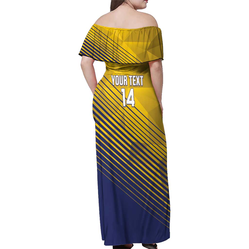 Custom Turks and Caicos Islands Football Family Matching Off Shoulder Maxi Dress and Hawaiian Shirt 2025 Go Champions