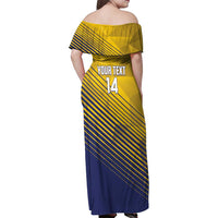 Custom Turks and Caicos Islands Football Family Matching Off Shoulder Maxi Dress and Hawaiian Shirt 2025 Go Champions