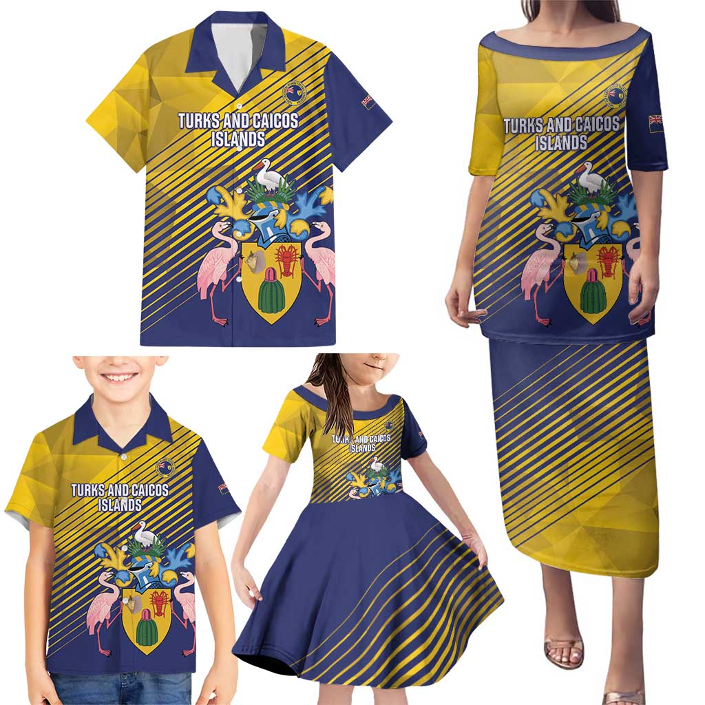 Custom Turks and Caicos Islands Football Family Matching Puletasi and Hawaiian Shirt 2025 Go Champions