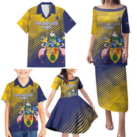 Custom Turks and Caicos Islands Football Family Matching Puletasi and Hawaiian Shirt 2025 Go Champions