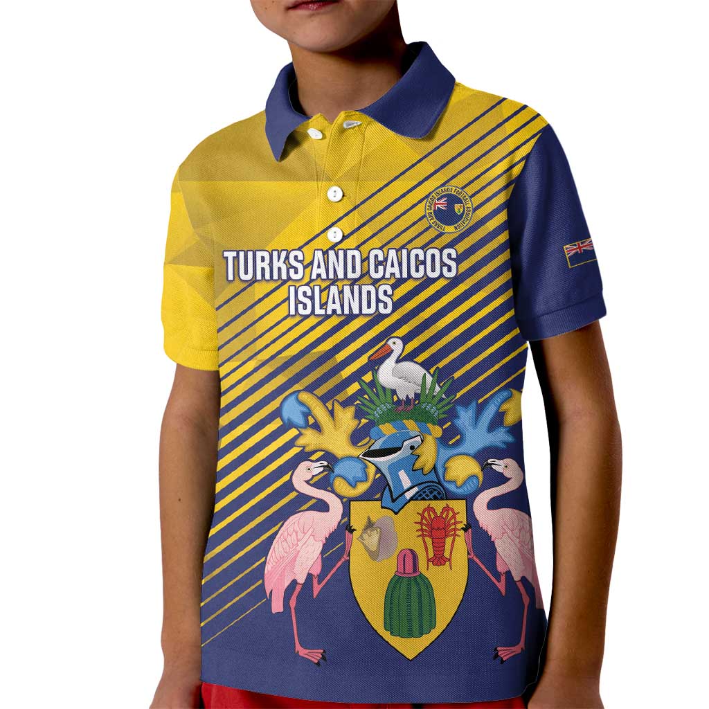 Custom Turks and Caicos Islands Football Kid Polo Shirt 2025 Go Champions