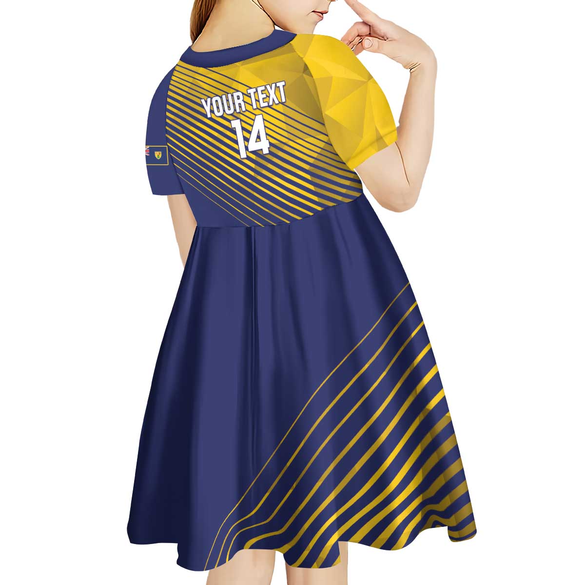 Custom Turks and Caicos Islands Football Kid Short Sleeve Dress 2025 Go Champions