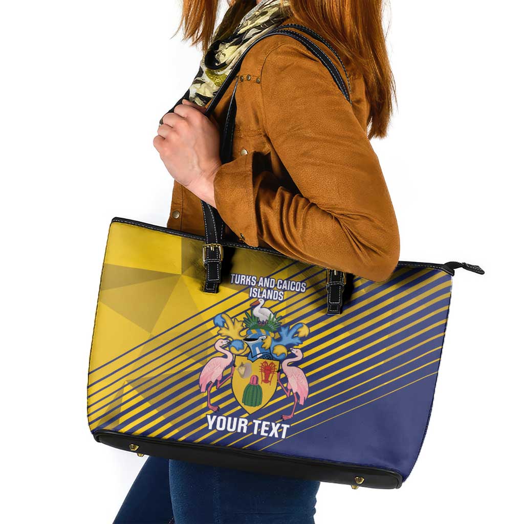 Custom Turks and Caicos Islands Football Leather Tote Bag 2025 Go Champions