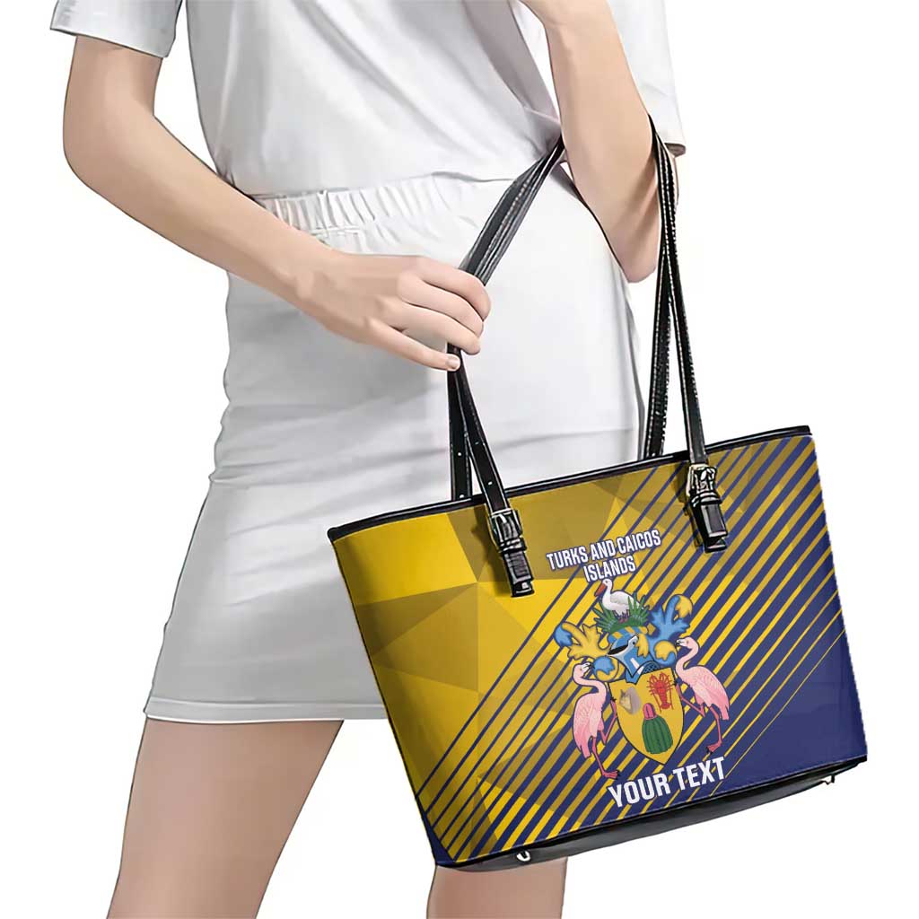 Custom Turks and Caicos Islands Football Leather Tote Bag 2025 Go Champions