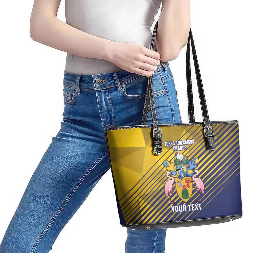 Custom Turks and Caicos Islands Football Leather Tote Bag 2025 Go Champions