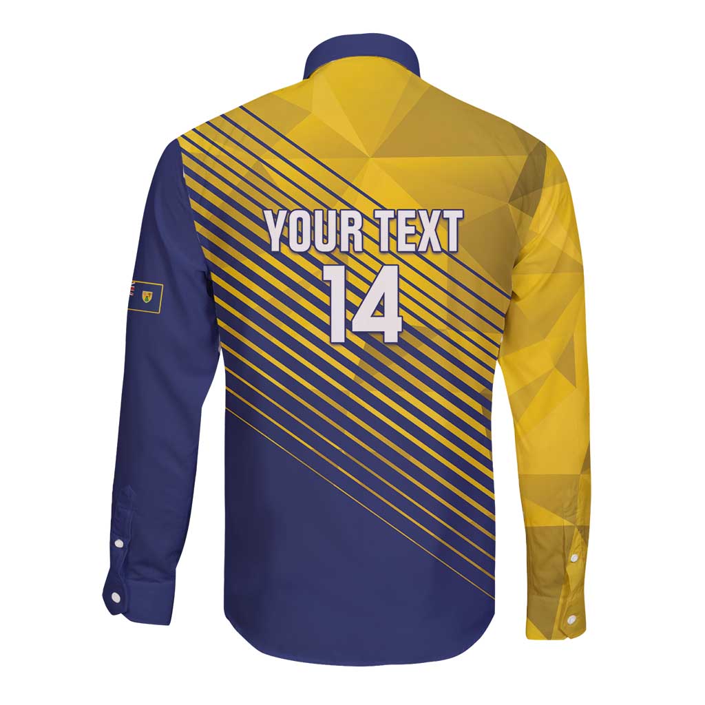 Custom Turks and Caicos Islands Football Long Sleeve Button Shirt 2025 Go Champions
