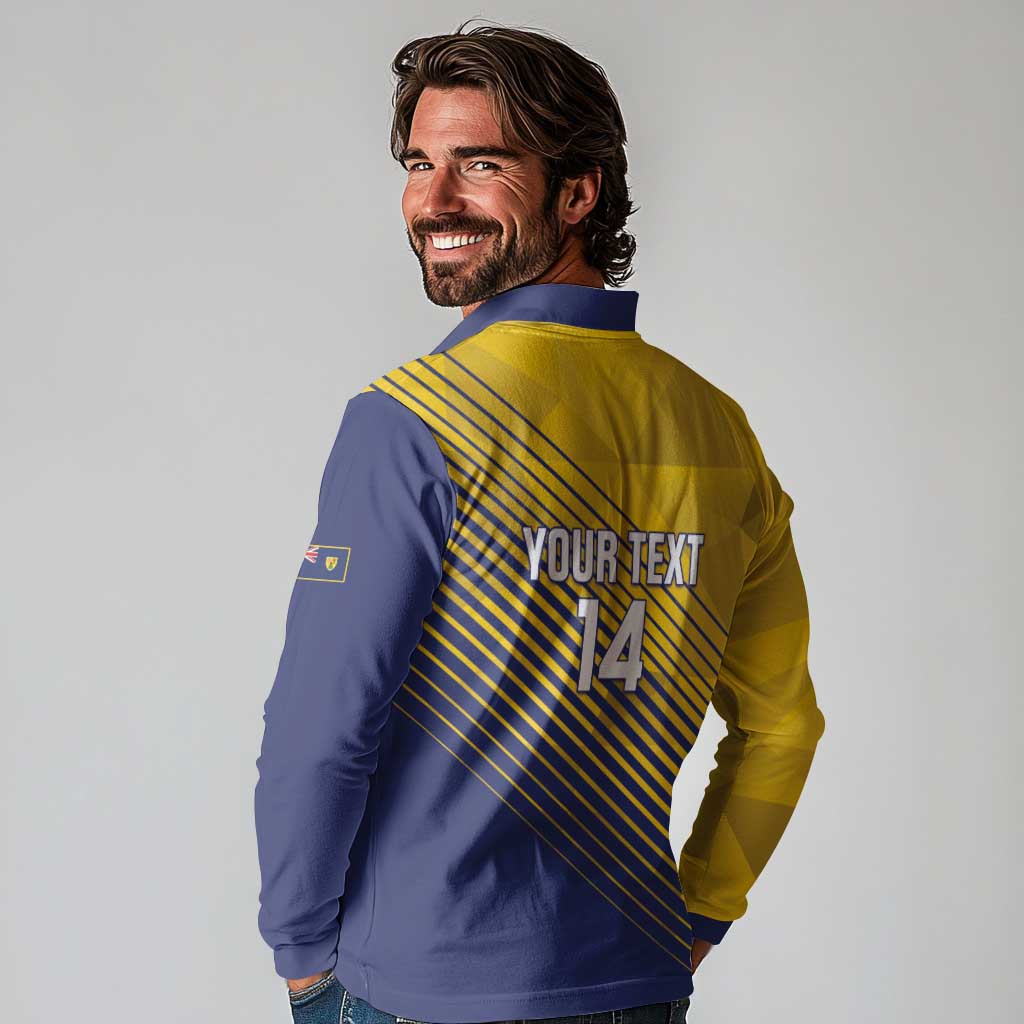 Custom Turks and Caicos Islands Football Long Sleeve Polo Shirt 2025 Go Champions