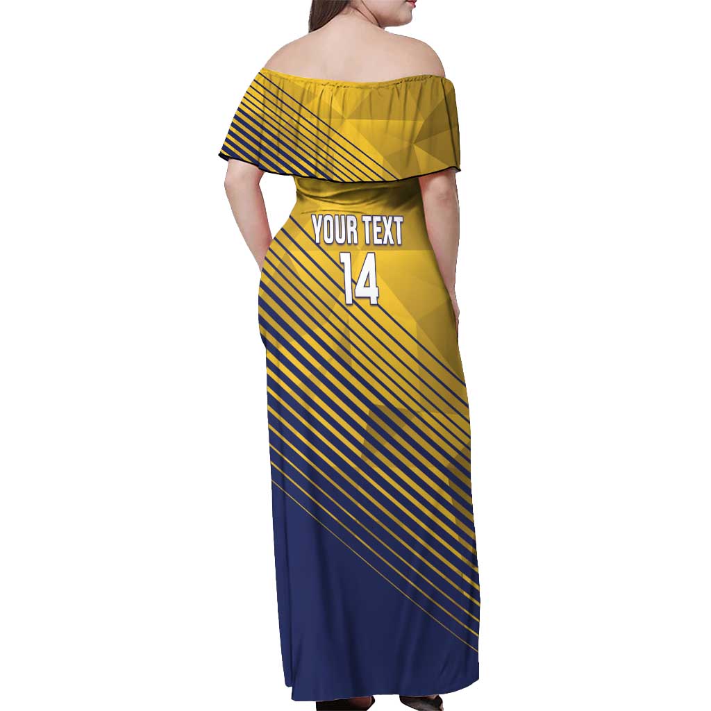 Custom Turks and Caicos Islands Football Off Shoulder Maxi Dress 2025 Go Champions