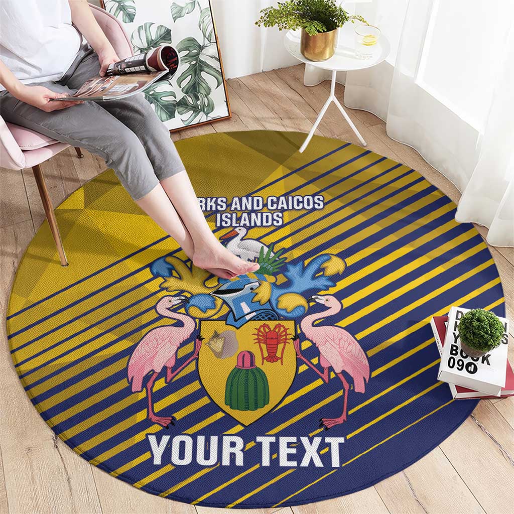 Custom Turks and Caicos Islands Football Round Carpet 2025 Go Champions