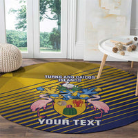 Custom Turks and Caicos Islands Football Round Carpet 2025 Go Champions