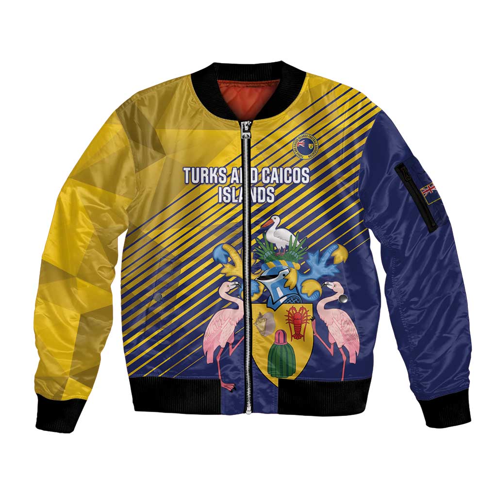 Custom Turks and Caicos Islands Football Sleeve Zip Bomber Jacket 2025 Go Champions