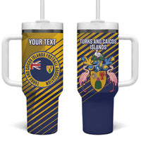 Custom Turks and Caicos Islands Football Tumbler With Handle 2025 Go Champions