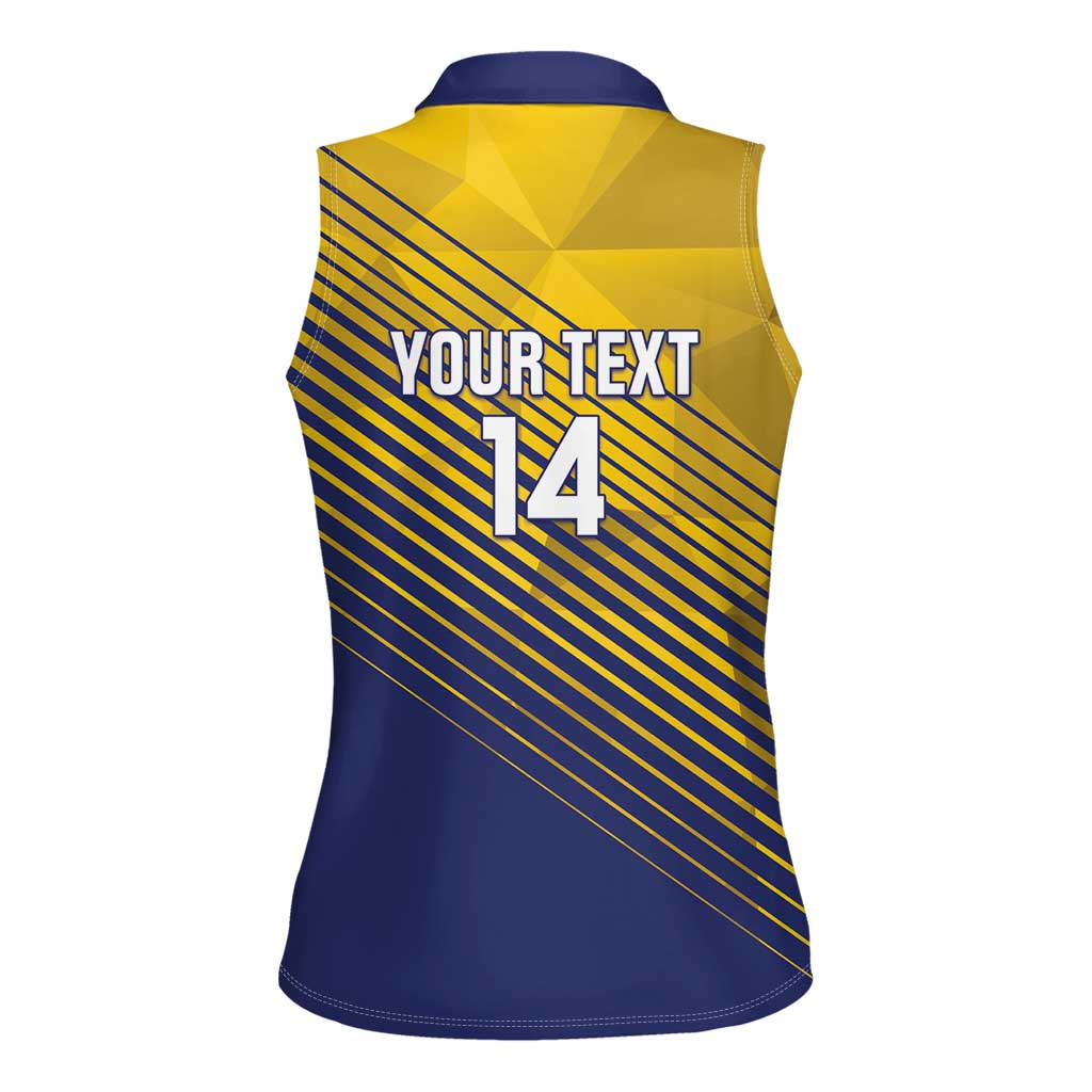 Custom Turks and Caicos Islands Football Women Sleeveless Polo Shirt 2025 Go Champions