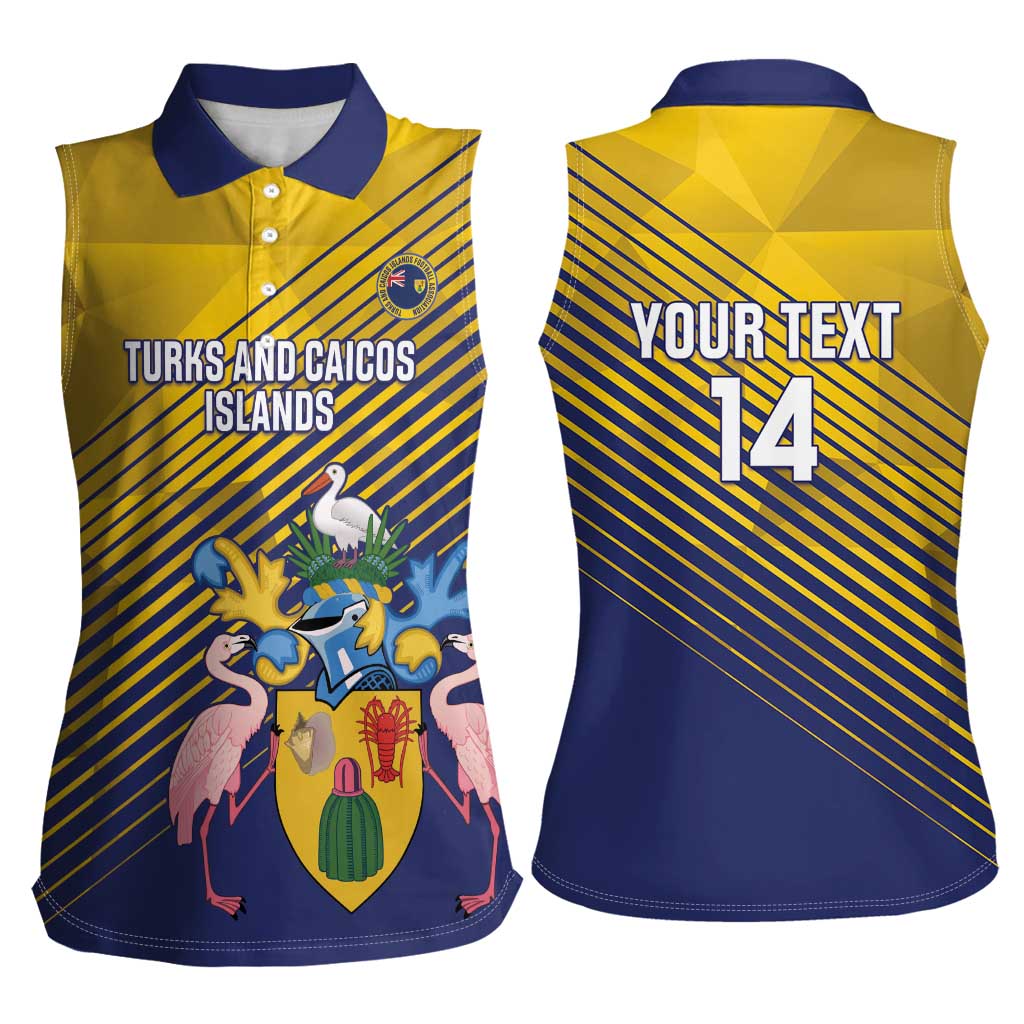 Custom Turks and Caicos Islands Football Women Sleeveless Polo Shirt 2025 Go Champions