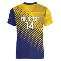 Custom Turks and Caicos Islands Football Women V-Neck T-Shirt 2025 Go Champions