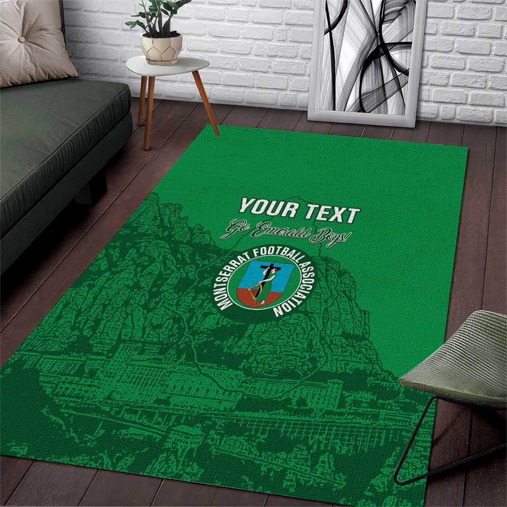 Custom Montserrat Football Area Rug 2025 Go Emerald Boys