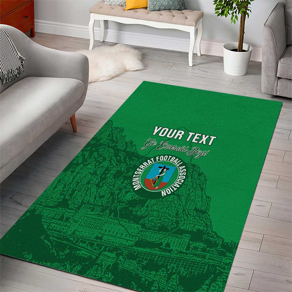 Custom Montserrat Football Area Rug 2025 Go Emerald Boys