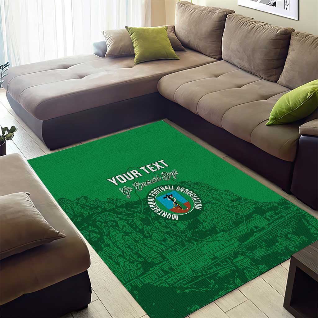 Custom Montserrat Football Area Rug 2025 Go Emerald Boys