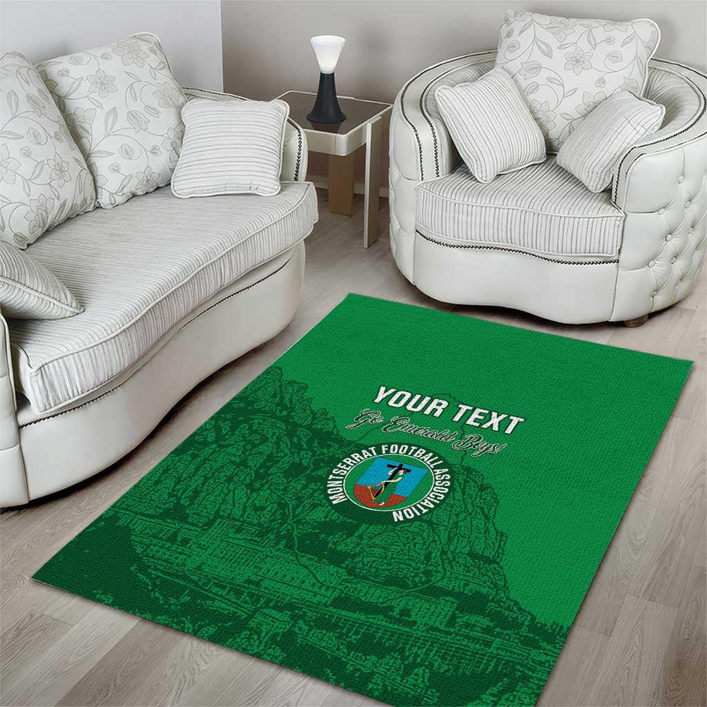 Custom Montserrat Football Area Rug 2025 Go Emerald Boys