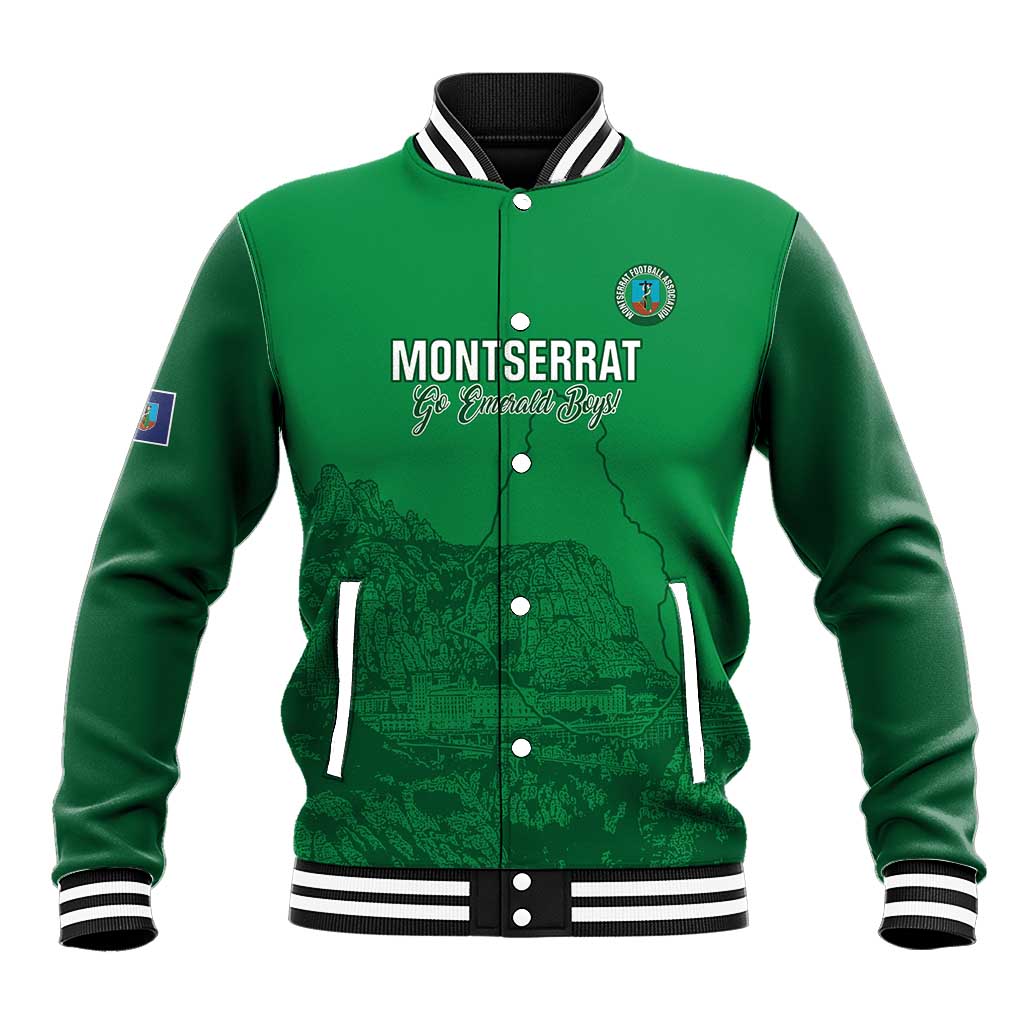 Custom Montserrat Football Baseball Jacket 2025 Go Emerald Boys
