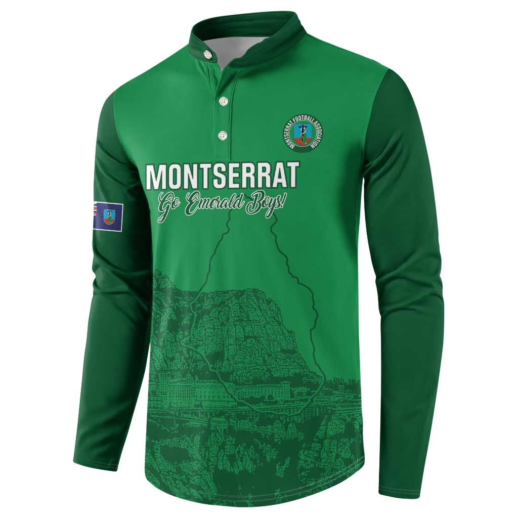 Custom Montserrat Football Button Sweatshirt 2025 Go Emerald Boys