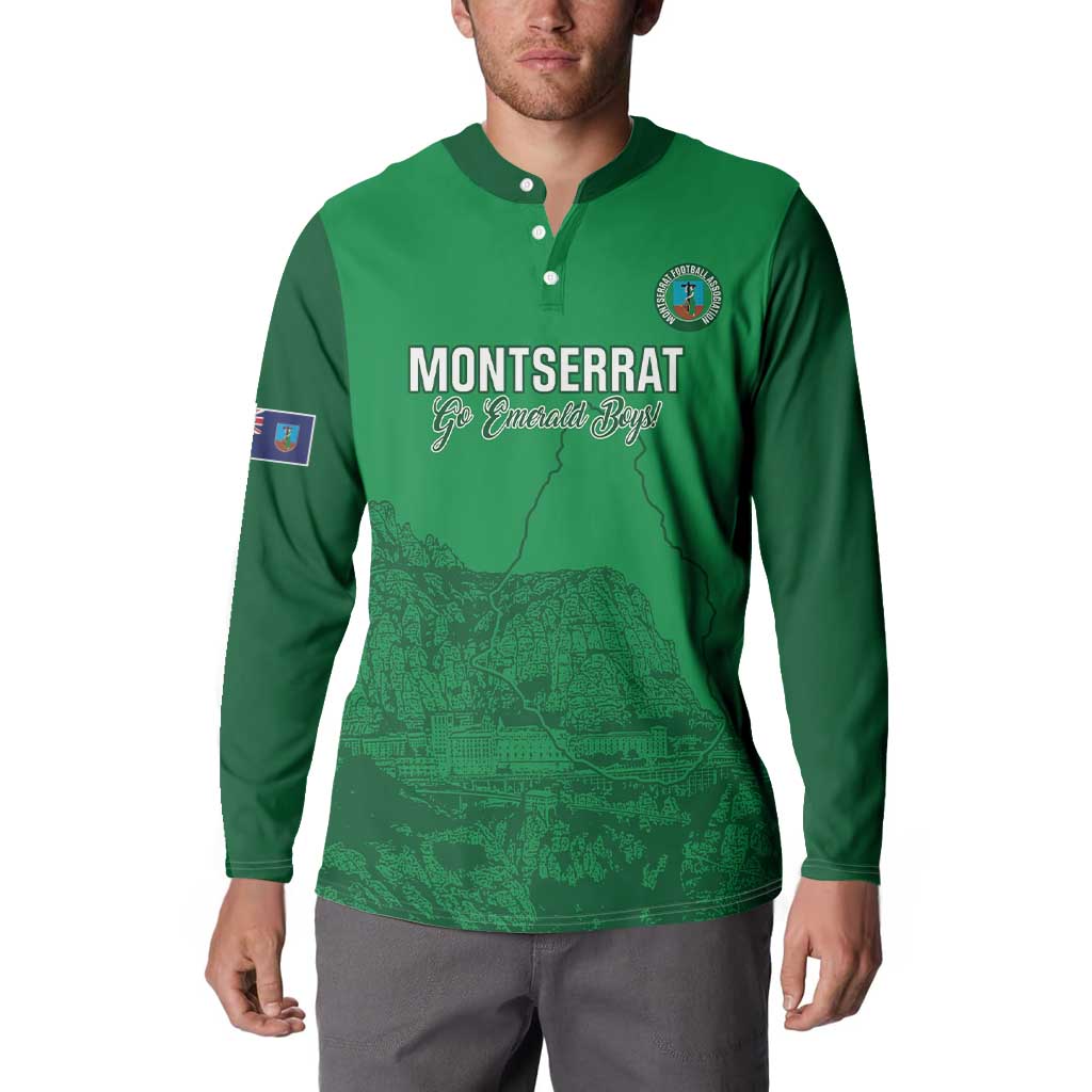 Custom Montserrat Football Button Sweatshirt 2025 Go Emerald Boys