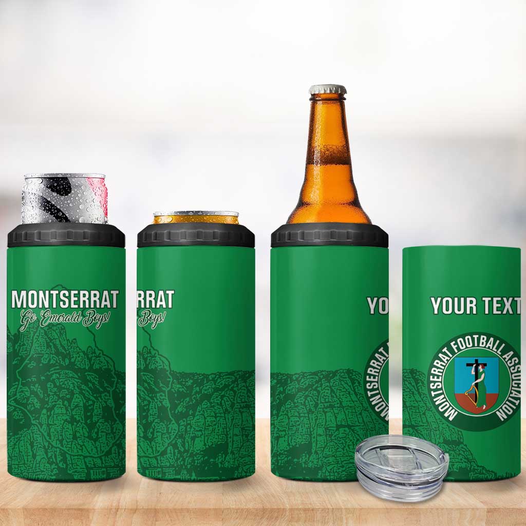 Custom Montserrat Football 4 in 1 Can Cooler Tumbler 2025 Go Emerald Boys