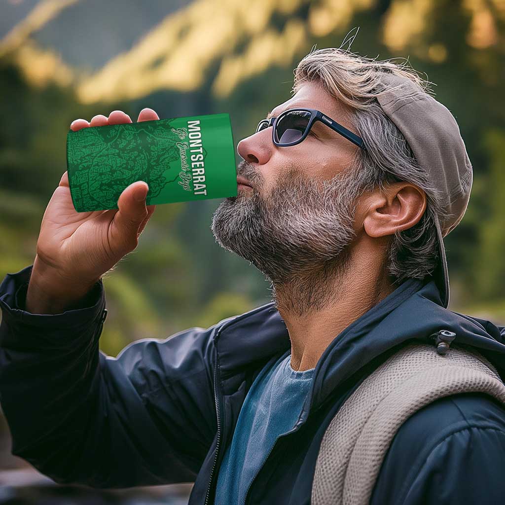 Custom Montserrat Football 4 in 1 Can Cooler Tumbler 2025 Go Emerald Boys