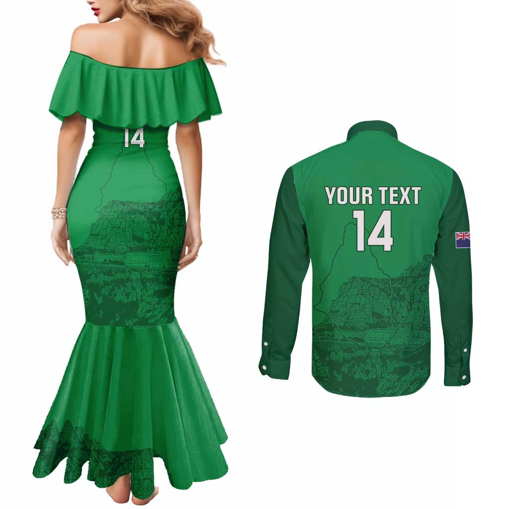 Custom Montserrat Football Couples Matching Mermaid Dress and Long Sleeve Button Shirt 2025 Go Emerald Boys