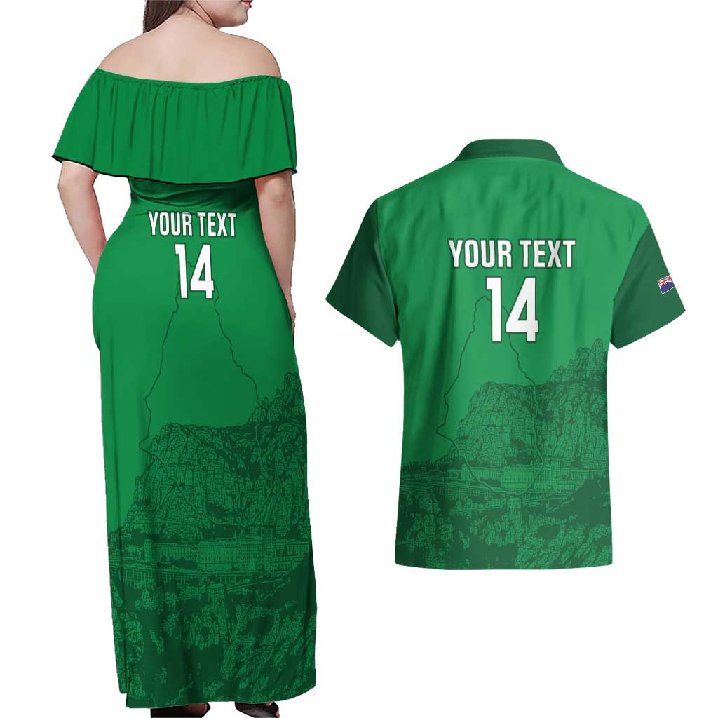 Custom Montserrat Football Couples Matching Off Shoulder Maxi Dress and Hawaiian Shirt 2025 Go Emerald Boys