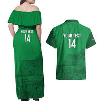 Custom Montserrat Football Couples Matching Off Shoulder Maxi Dress and Hawaiian Shirt 2025 Go Emerald Boys