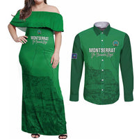 Custom Montserrat Football Couples Matching Off Shoulder Maxi Dress and Long Sleeve Button Shirt 2025 Go Emerald Boys
