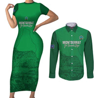 Custom Montserrat Football Couples Matching Short Sleeve Bodycon Dress and Long Sleeve Button Shirt 2025 Go Emerald Boys