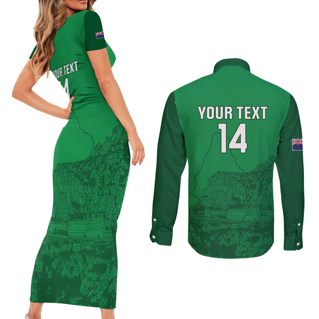 Custom Montserrat Football Couples Matching Short Sleeve Bodycon Dress and Long Sleeve Button Shirt 2025 Go Emerald Boys