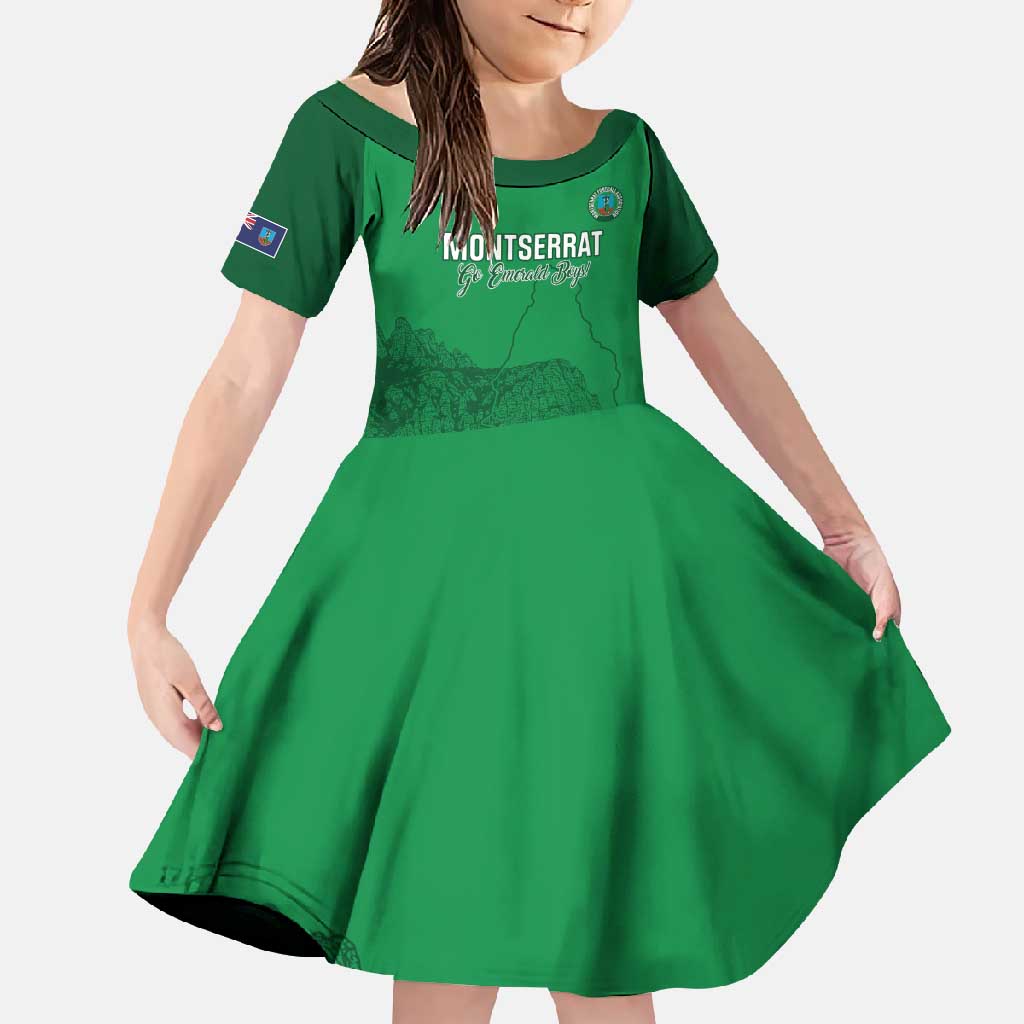 Custom Montserrat Football Family Matching Long Sleeve Bodycon Dress and Hawaiian Shirt 2025 Go Emerald Boys