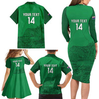 Custom Montserrat Football Family Matching Long Sleeve Bodycon Dress and Hawaiian Shirt 2025 Go Emerald Boys
