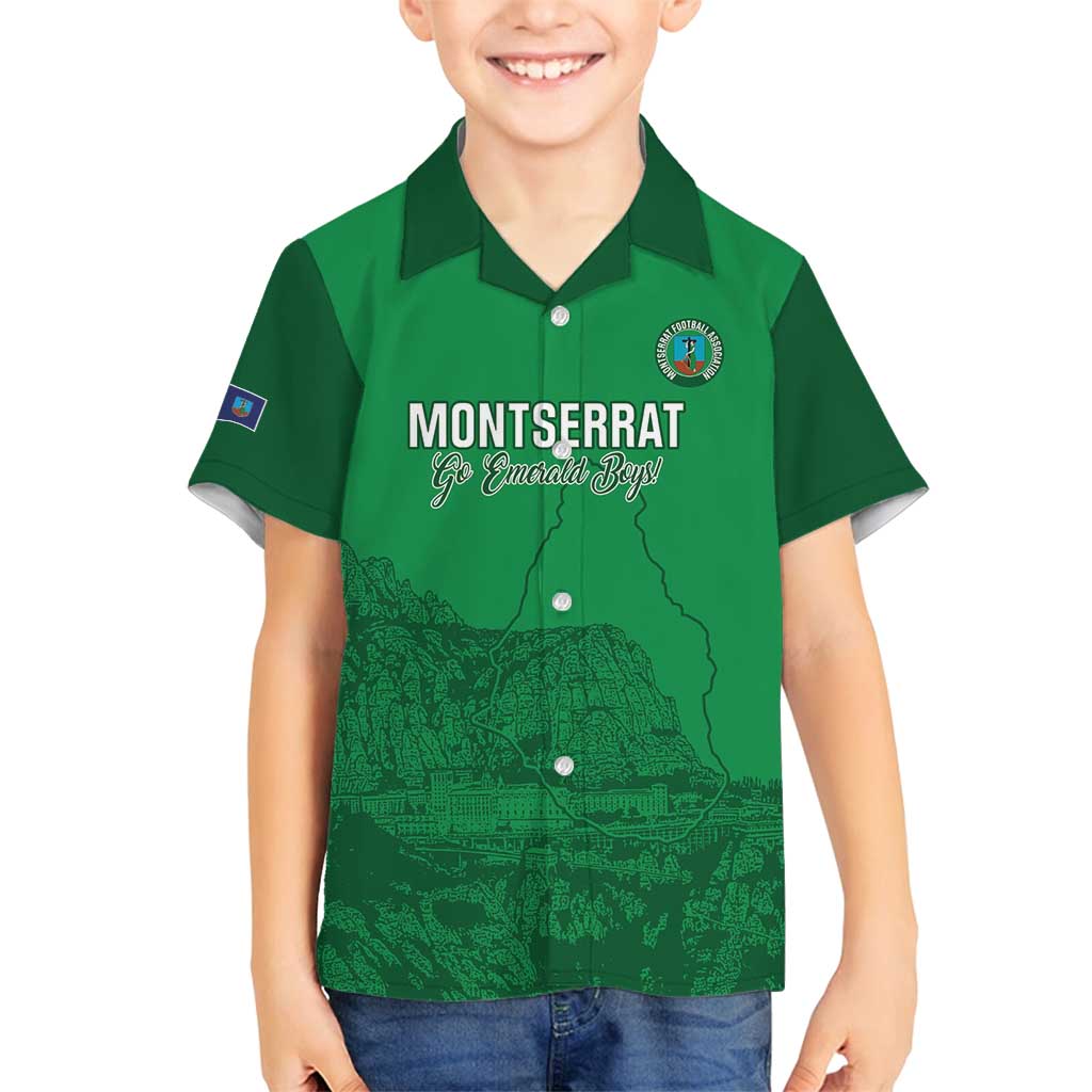 Custom Montserrat Football Family Matching Long Sleeve Bodycon Dress and Hawaiian Shirt 2025 Go Emerald Boys