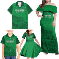Custom Montserrat Football Family Matching Off Shoulder Maxi Dress and Hawaiian Shirt 2025 Go Emerald Boys