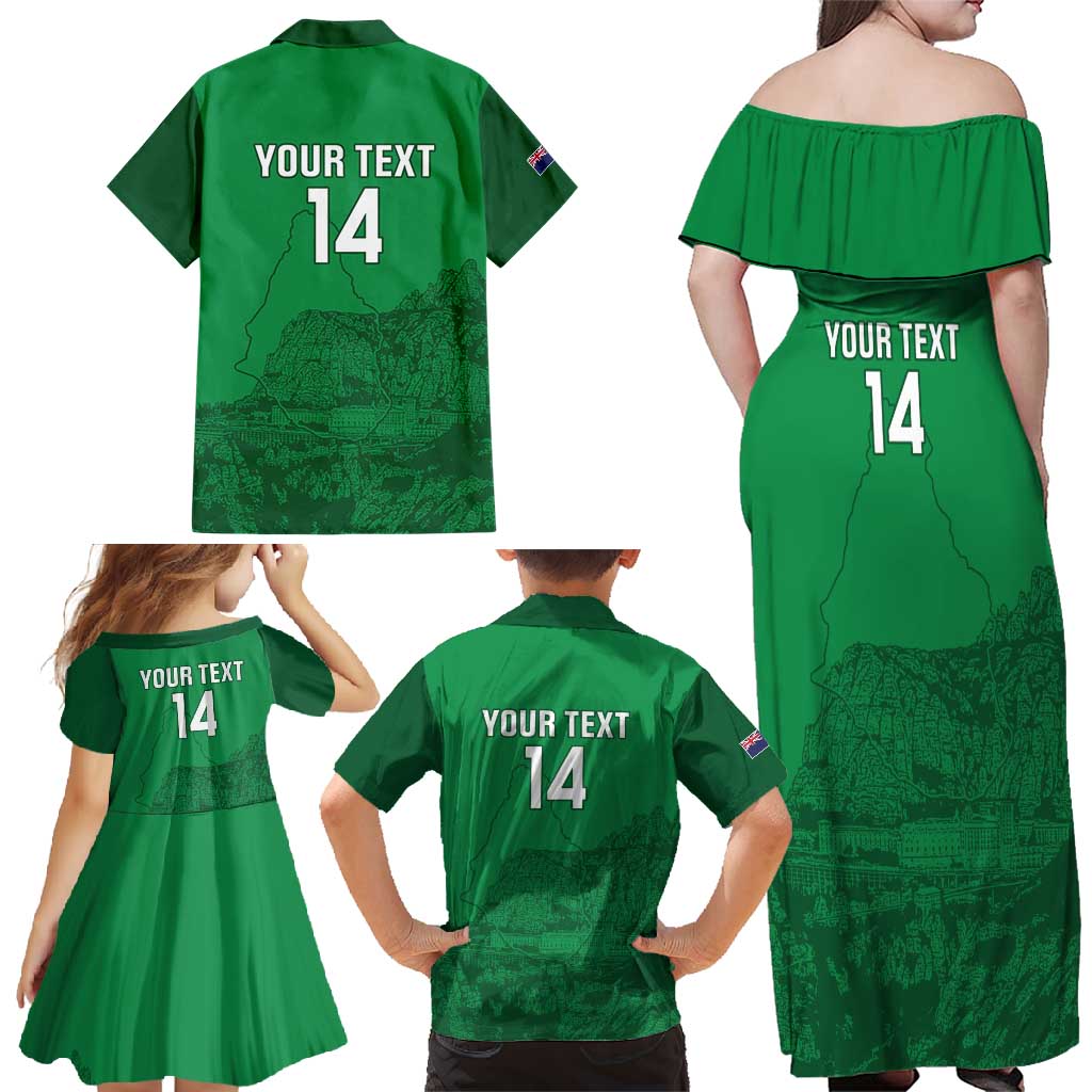 Custom Montserrat Football Family Matching Off Shoulder Maxi Dress and Hawaiian Shirt 2025 Go Emerald Boys
