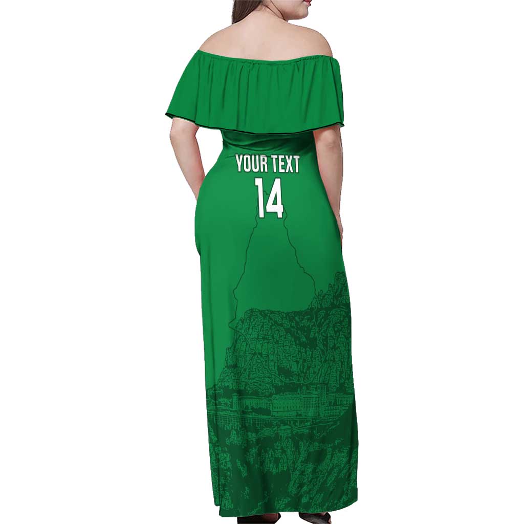 Custom Montserrat Football Family Matching Off Shoulder Maxi Dress and Hawaiian Shirt 2025 Go Emerald Boys