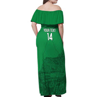 Custom Montserrat Football Family Matching Off Shoulder Maxi Dress and Hawaiian Shirt 2025 Go Emerald Boys