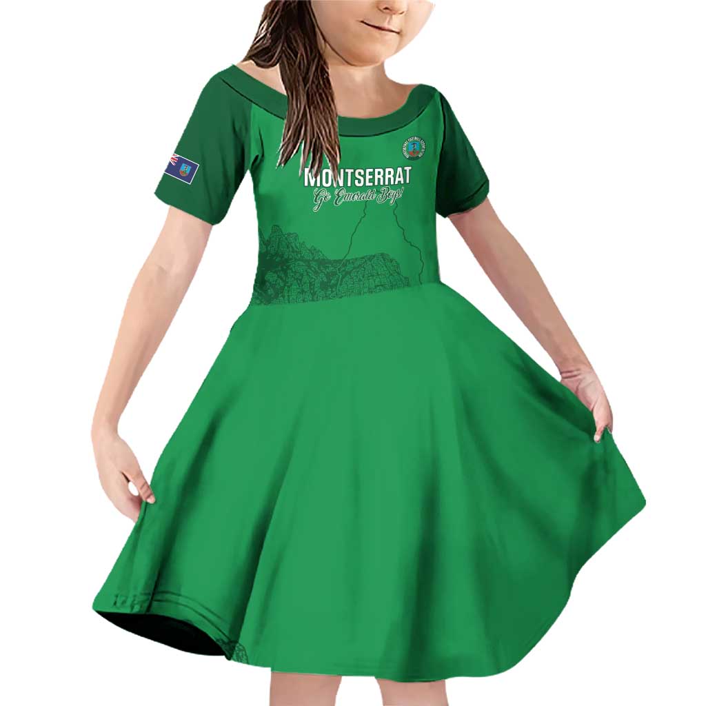 Custom Montserrat Football Family Matching Off Shoulder Short Dress and Hawaiian Shirt 2025 Go Emerald Boys