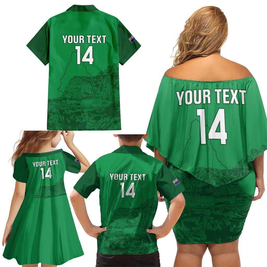 Custom Montserrat Football Family Matching Off Shoulder Short Dress and Hawaiian Shirt 2025 Go Emerald Boys