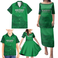 Custom Montserrat Football Family Matching Puletasi and Hawaiian Shirt 2025 Go Emerald Boys